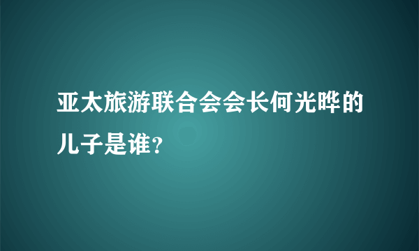 亚太旅游联合会会长何光晔的儿子是谁？