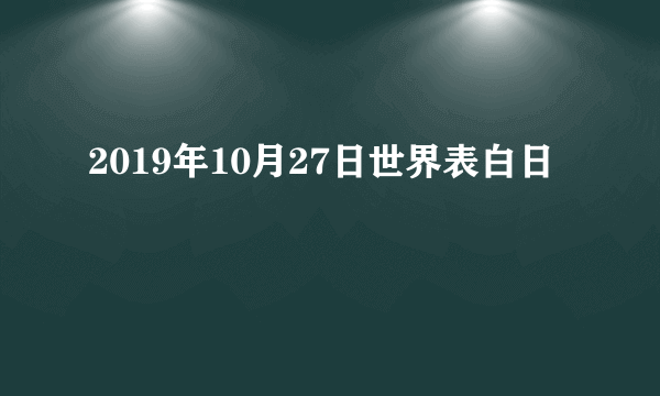 2019年10月27日世界表白日