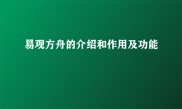 易观方舟的介绍和作用及功能