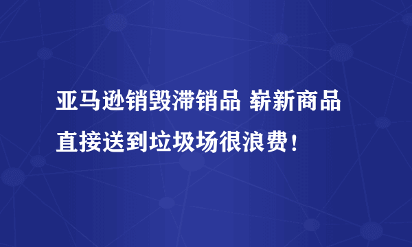 亚马逊销毁滞销品 崭新商品直接送到垃圾场很浪费！