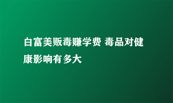 白富美贩毒赚学费 毒品对健康影响有多大