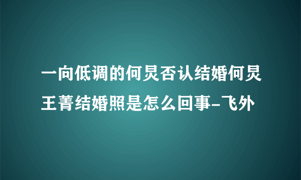 一向低调的何炅否认结婚何炅王菁结婚照是怎么回事-飞外