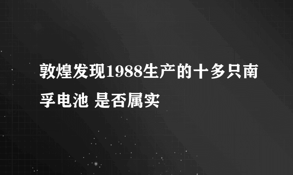 敦煌发现1988生产的十多只南孚电池 是否属实