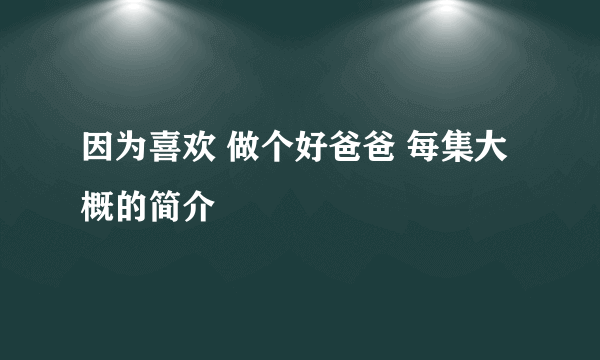 因为喜欢 做个好爸爸 每集大概的简介