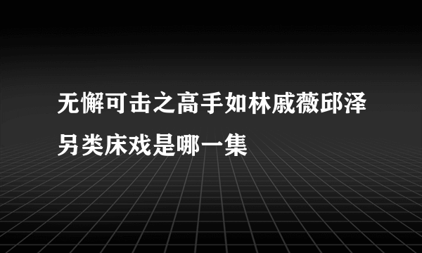 无懈可击之高手如林戚薇邱泽另类床戏是哪一集