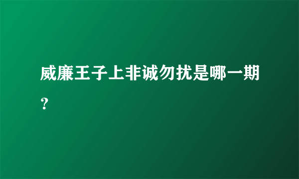 威廉王子上非诚勿扰是哪一期？