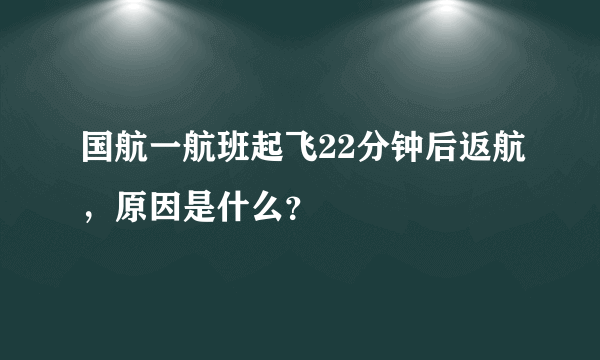 国航一航班起飞22分钟后返航，原因是什么？