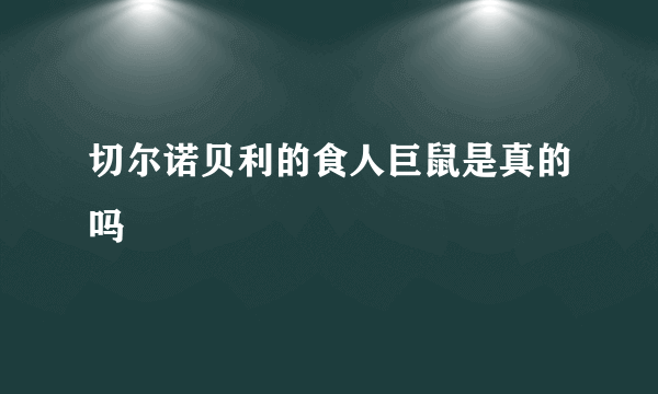 切尔诺贝利的食人巨鼠是真的吗