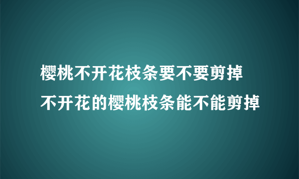 樱桃不开花枝条要不要剪掉 不开花的樱桃枝条能不能剪掉