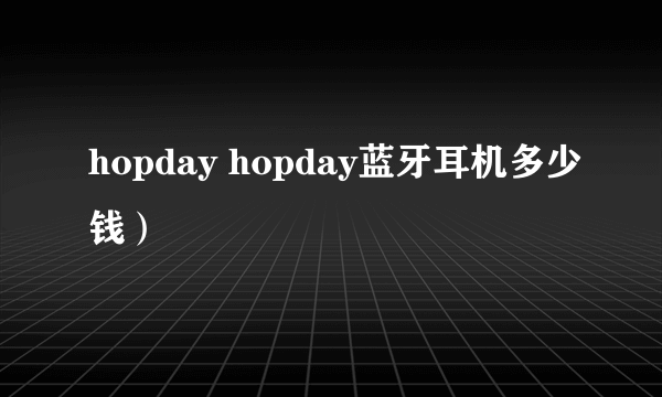 hopday hopday蓝牙耳机多少钱）