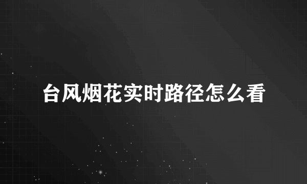 台风烟花实时路径怎么看