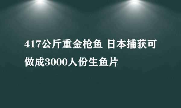 417公斤重金枪鱼 日本捕获可做成3000人份生鱼片