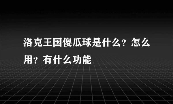 洛克王国傻瓜球是什么？怎么用？有什么功能