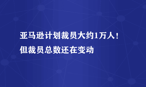 亚马逊计划裁员大约1万人！但裁员总数还在变动