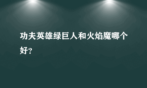 功夫英雄绿巨人和火焰魔哪个好？