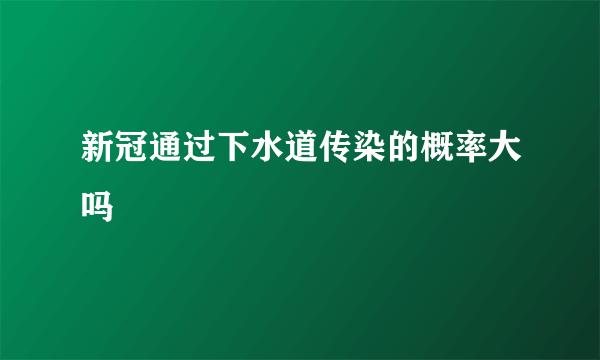 新冠通过下水道传染的概率大吗