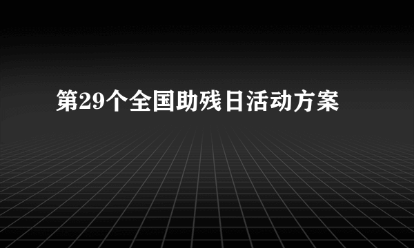 第29个全国助残日活动方案