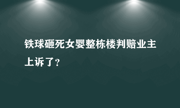 铁球砸死女婴整栋楼判赔业主上诉了？