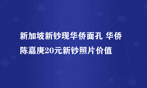 新加坡新钞现华侨面孔 华侨陈嘉庚20元新钞照片价值