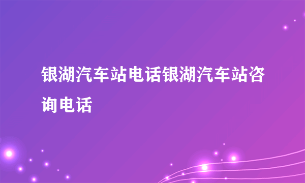 银湖汽车站电话银湖汽车站咨询电话